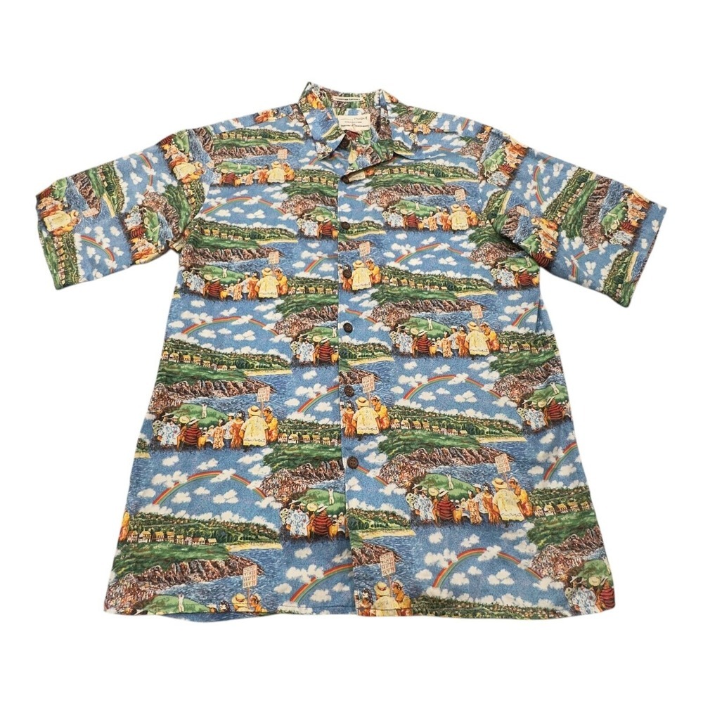 Mens Reyn Spooner Guy Buffet Egyptian Cotton Shirt Size Medium USA Golf All Over